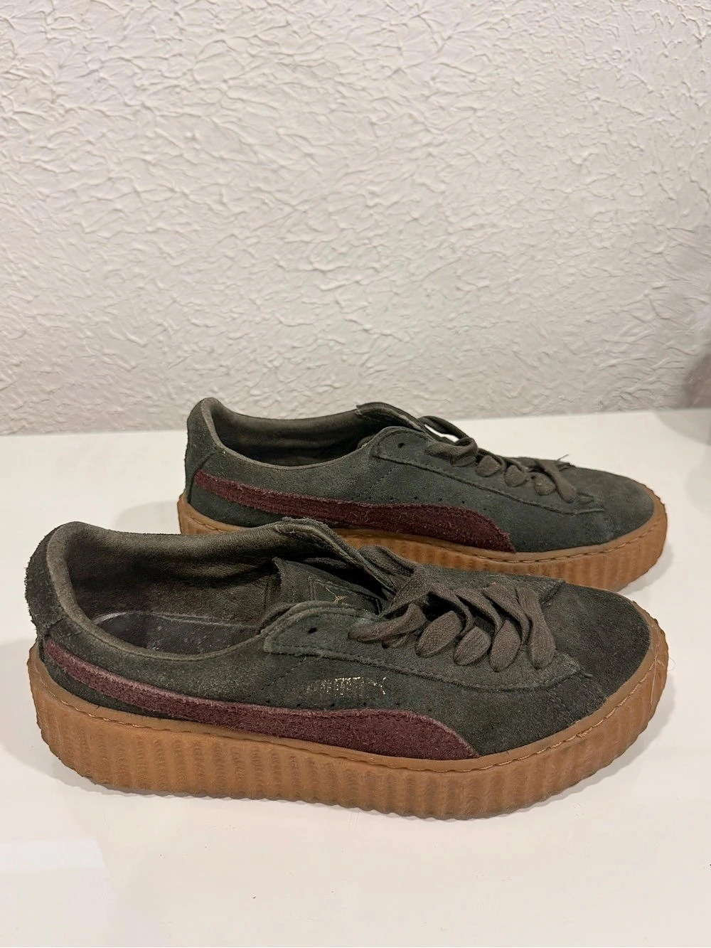 Puma Fenty x Puma Suede Creeper Green Bordeaux Sneakers